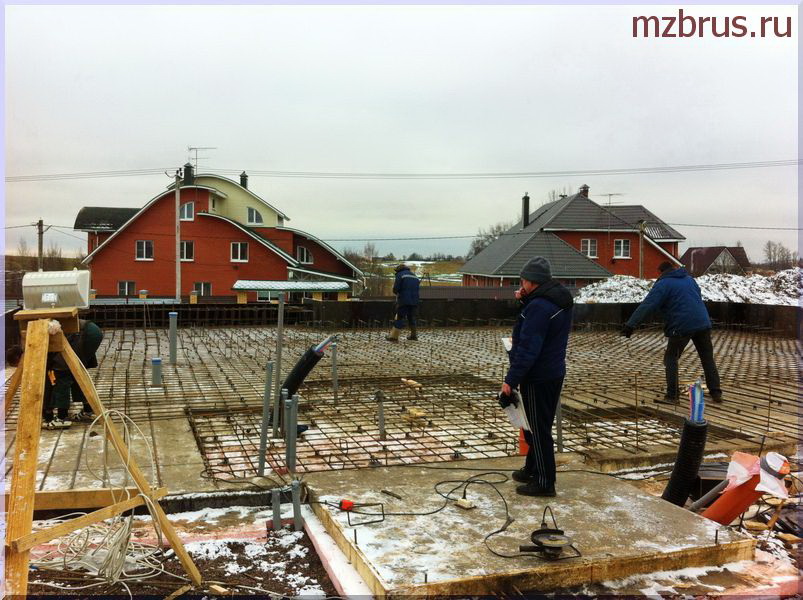 «MZdom»-фундамент плита для дома из клееного бруса